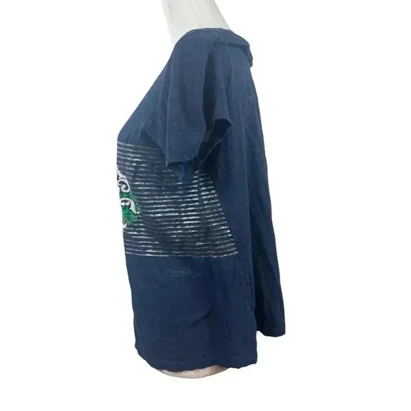 Crown & Ivy Navy Blue Peacock Top With Sequins Size XL - Picture 4 of 7